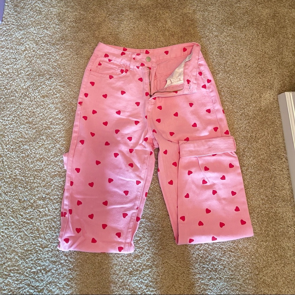 SHEIN heart print pants NWOT